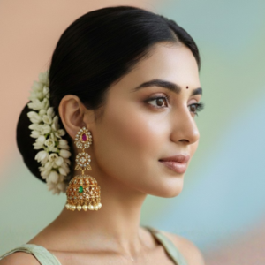 Traditional Gold-Plated Meenakari Jhumka Earrings