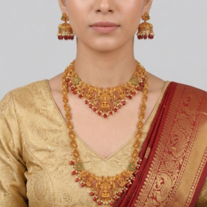 Antique Gold-Plated Lakshmi Temple Jewelry Set (5-Piece Combo)