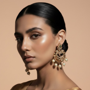 Rose Gold Earrings with Pearl Droplets