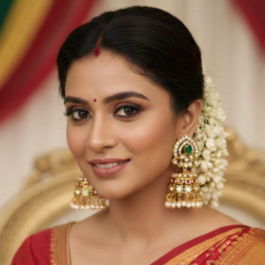 Studded Jhumka Earrings with Pearl Drop