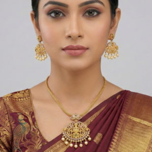 Antique Gold-Plated Lakshmi Temple Necklace Set