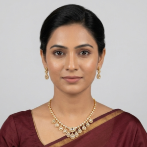 Elegant Gold-Plated Teardrop Stone Necklace & Earring Set