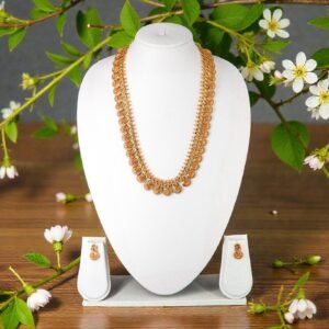 Lakshmi Kasu Mala – Gold-Plated Long Haram Set