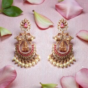 Divine Earrings with Ruby Accents and Pearl Drops