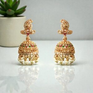 Antique Gold-Plated Jhumka Earrings