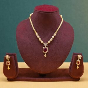 Majestic Ruby-Red Emerald-Cut Jewelry Set