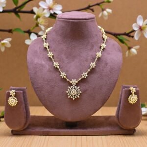 Radiant Floral Sunburst Gold-Toned Jewelry Set