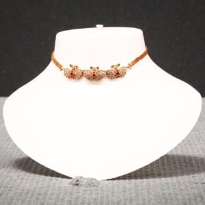 Elegant Triple Butterfly Gold-Plated Choker Necklace