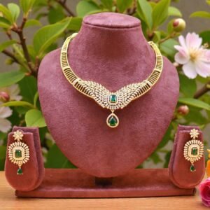 Emerald & Gold-Tone Choker Set