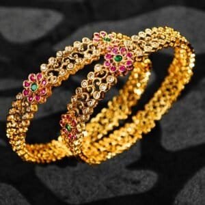 Royal Floral Stone Bangle Set